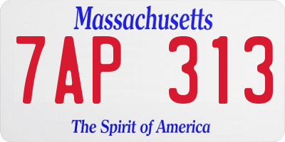 MA license plate 7AP313