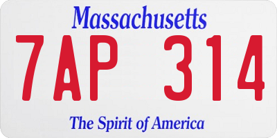 MA license plate 7AP314