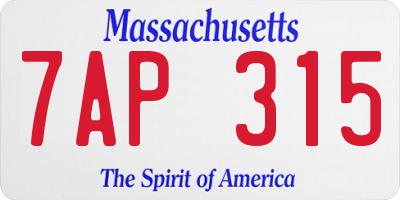 MA license plate 7AP315
