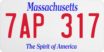 MA license plate 7AP317