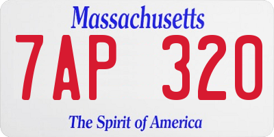 MA license plate 7AP320