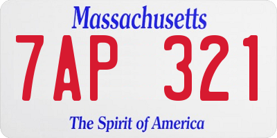 MA license plate 7AP321
