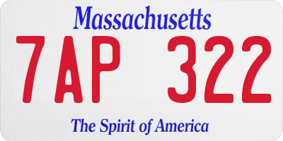 MA license plate 7AP322