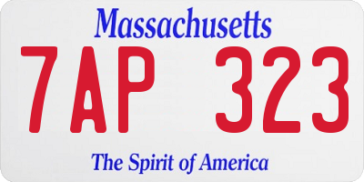 MA license plate 7AP323