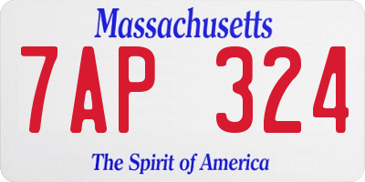 MA license plate 7AP324