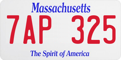 MA license plate 7AP325