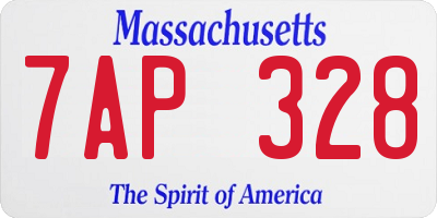 MA license plate 7AP328