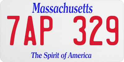 MA license plate 7AP329