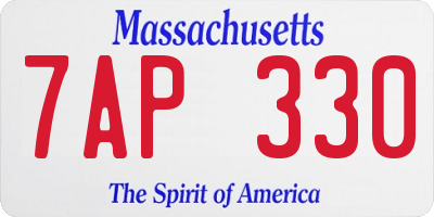 MA license plate 7AP330