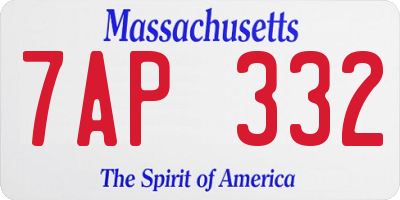 MA license plate 7AP332