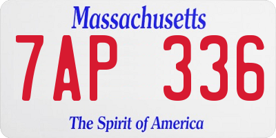 MA license plate 7AP336