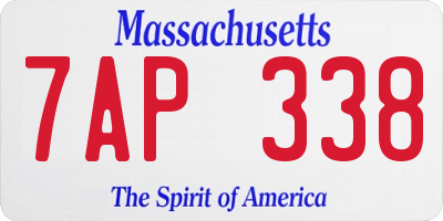 MA license plate 7AP338