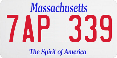 MA license plate 7AP339