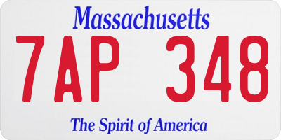 MA license plate 7AP348