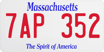 MA license plate 7AP352