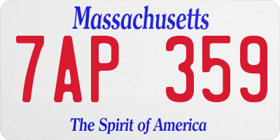 MA license plate 7AP359