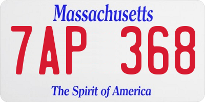 MA license plate 7AP368