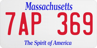 MA license plate 7AP369