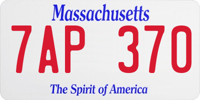 MA license plate 7AP370