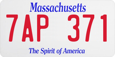MA license plate 7AP371