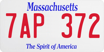MA license plate 7AP372