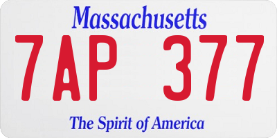 MA license plate 7AP377