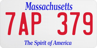 MA license plate 7AP379