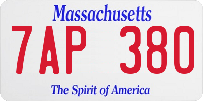 MA license plate 7AP380