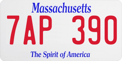 MA license plate 7AP390