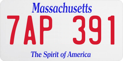 MA license plate 7AP391