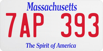 MA license plate 7AP393