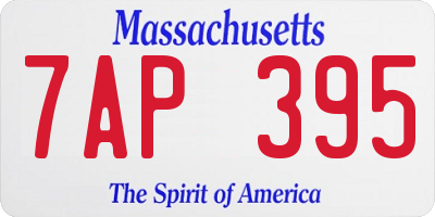 MA license plate 7AP395