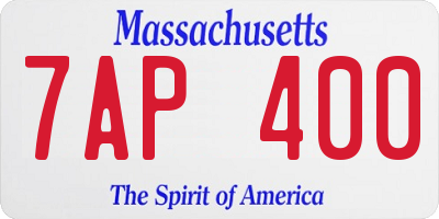 MA license plate 7AP400