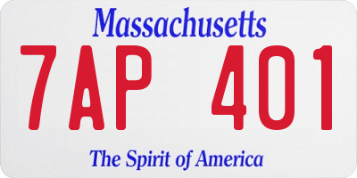 MA license plate 7AP401