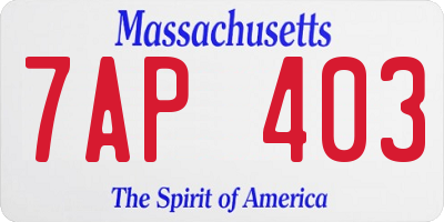 MA license plate 7AP403