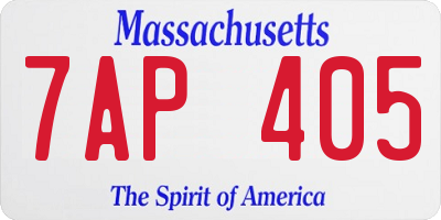 MA license plate 7AP405