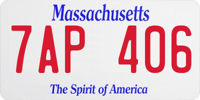 MA license plate 7AP406