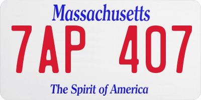 MA license plate 7AP407