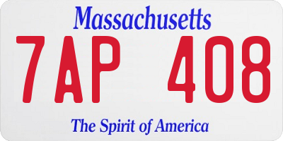 MA license plate 7AP408