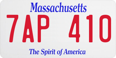 MA license plate 7AP410