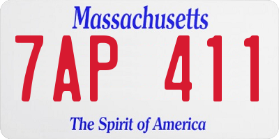 MA license plate 7AP411
