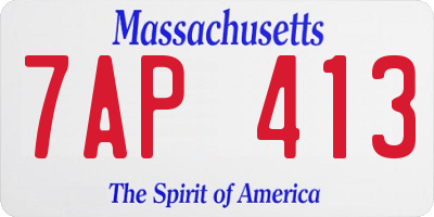 MA license plate 7AP413