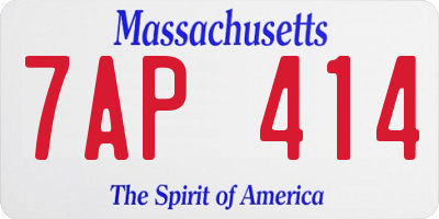 MA license plate 7AP414