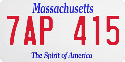 MA license plate 7AP415