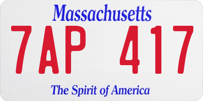 MA license plate 7AP417