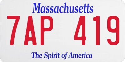 MA license plate 7AP419