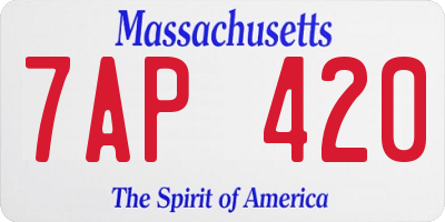MA license plate 7AP420