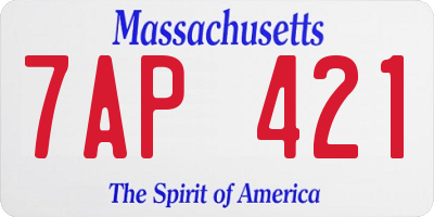 MA license plate 7AP421