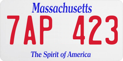 MA license plate 7AP423