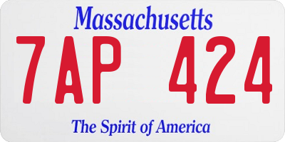 MA license plate 7AP424